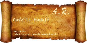 Apáti Rudolf névjegykártya